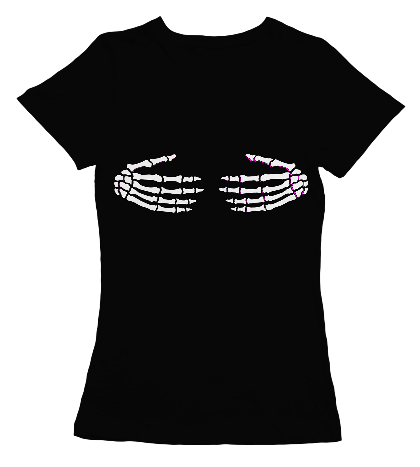 Camiseta Chica abrazo esqueleto white