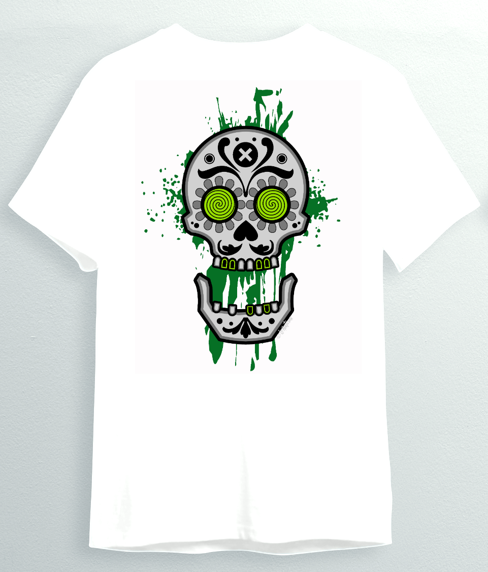 Camiseta Skull Psico en blanco