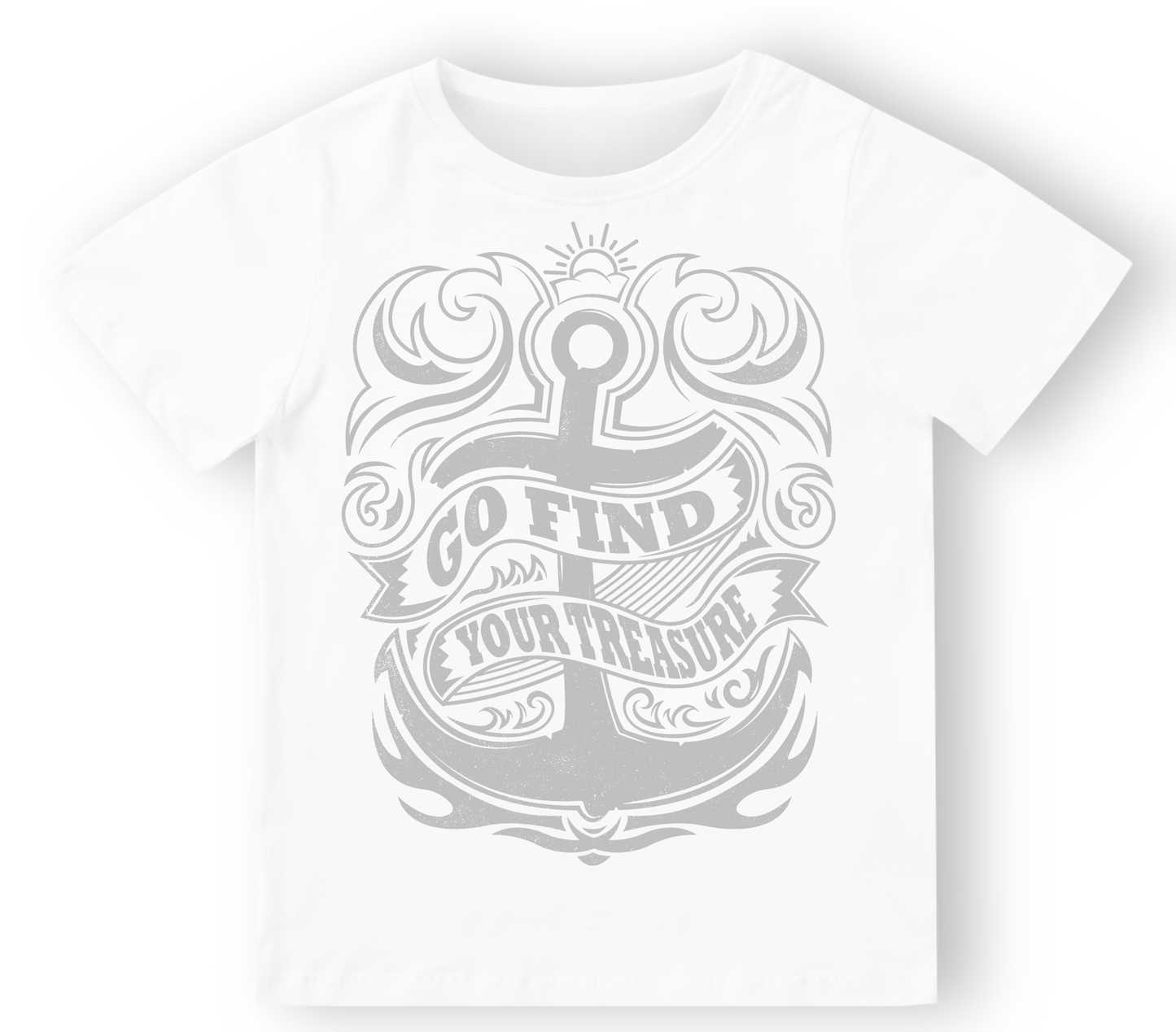 Camiseta bebé Find your treasure en blanco