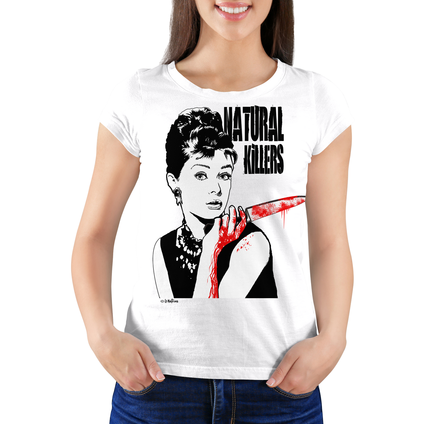 Camiseta Chica Natural Killers en blanco