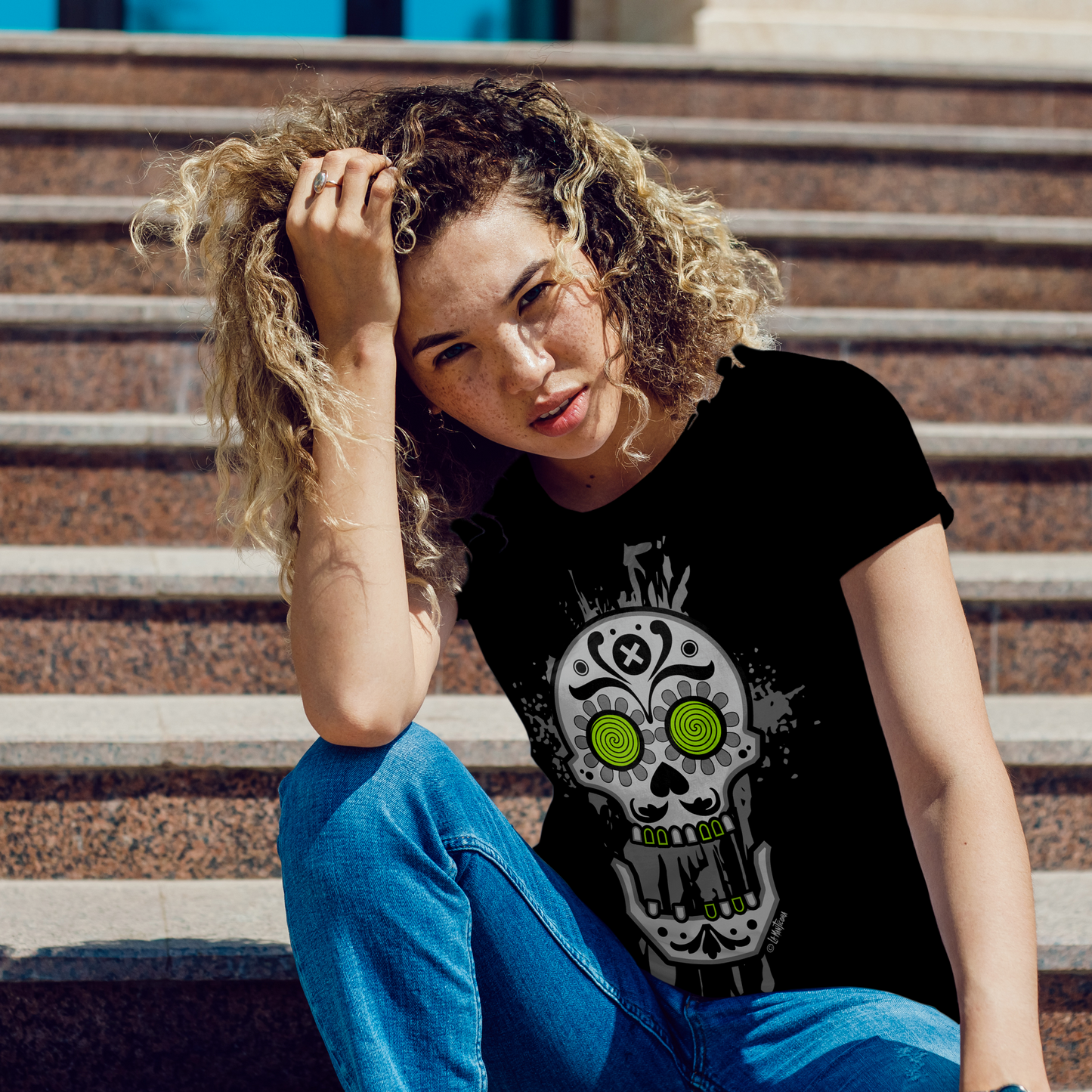 Camiseta Chica Skull Psico