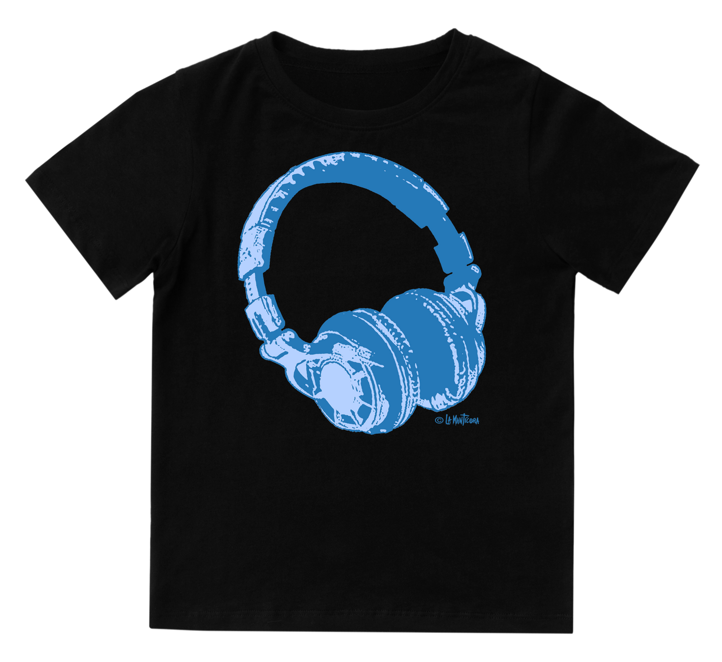 Camiseta bebé Auriculares azules