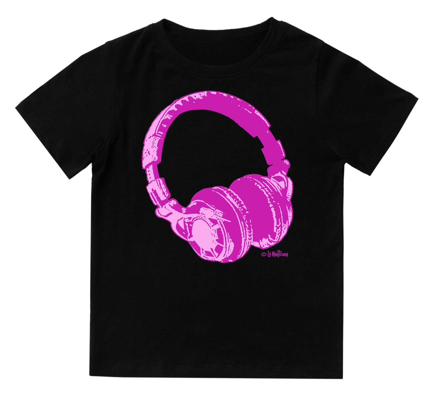 Camiseta bebé Auriculares rosa