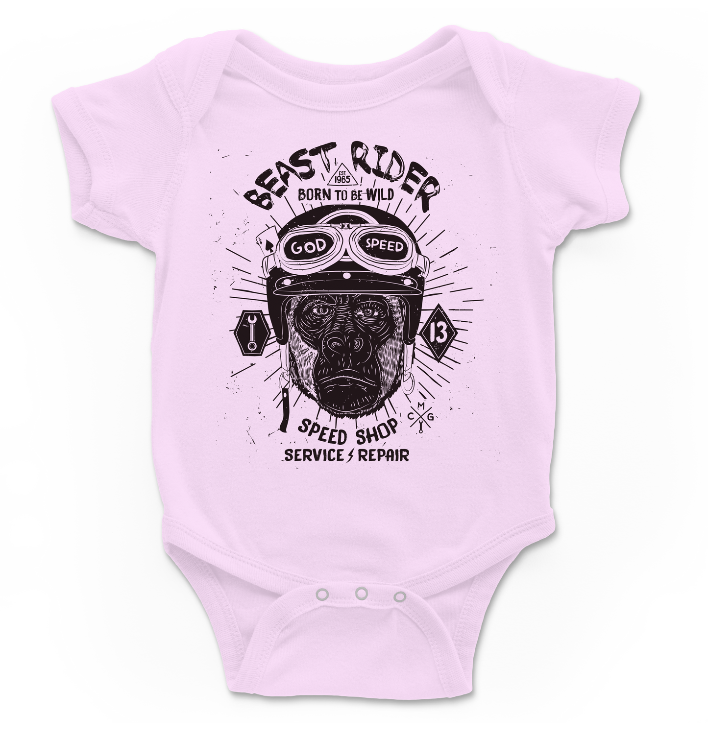 Body bebé Beast Ryder en rosa