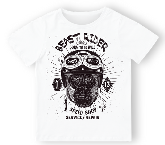 Camiseta bebé Beast ryder en blanco