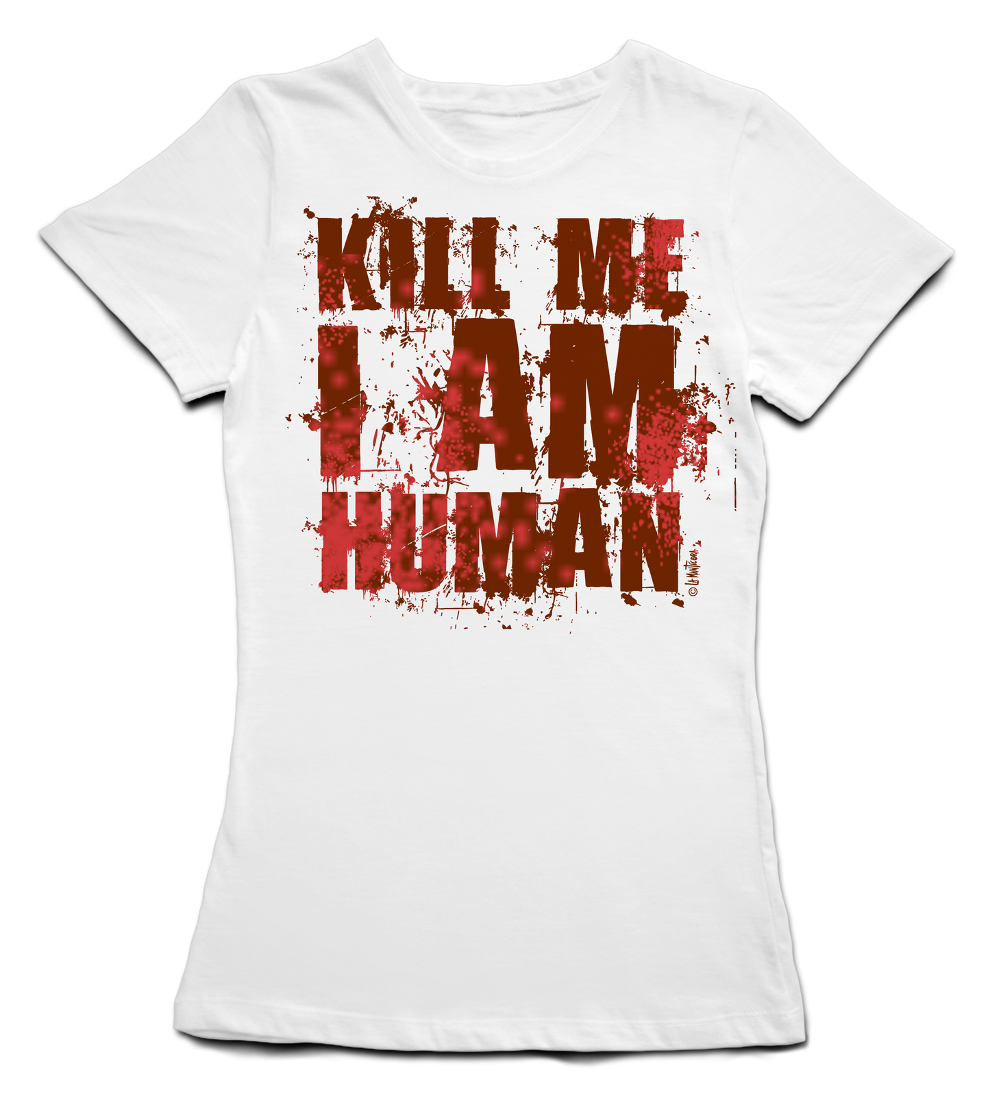 Camiseta Chica Zombie Kill me blood en blanco