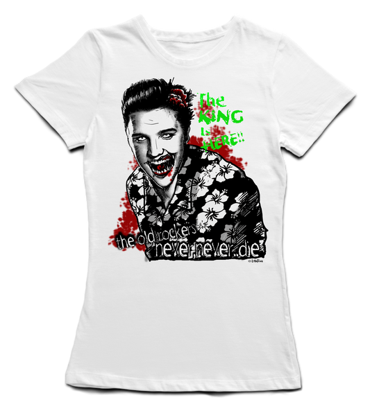 Camiseta Chica The King en blanco