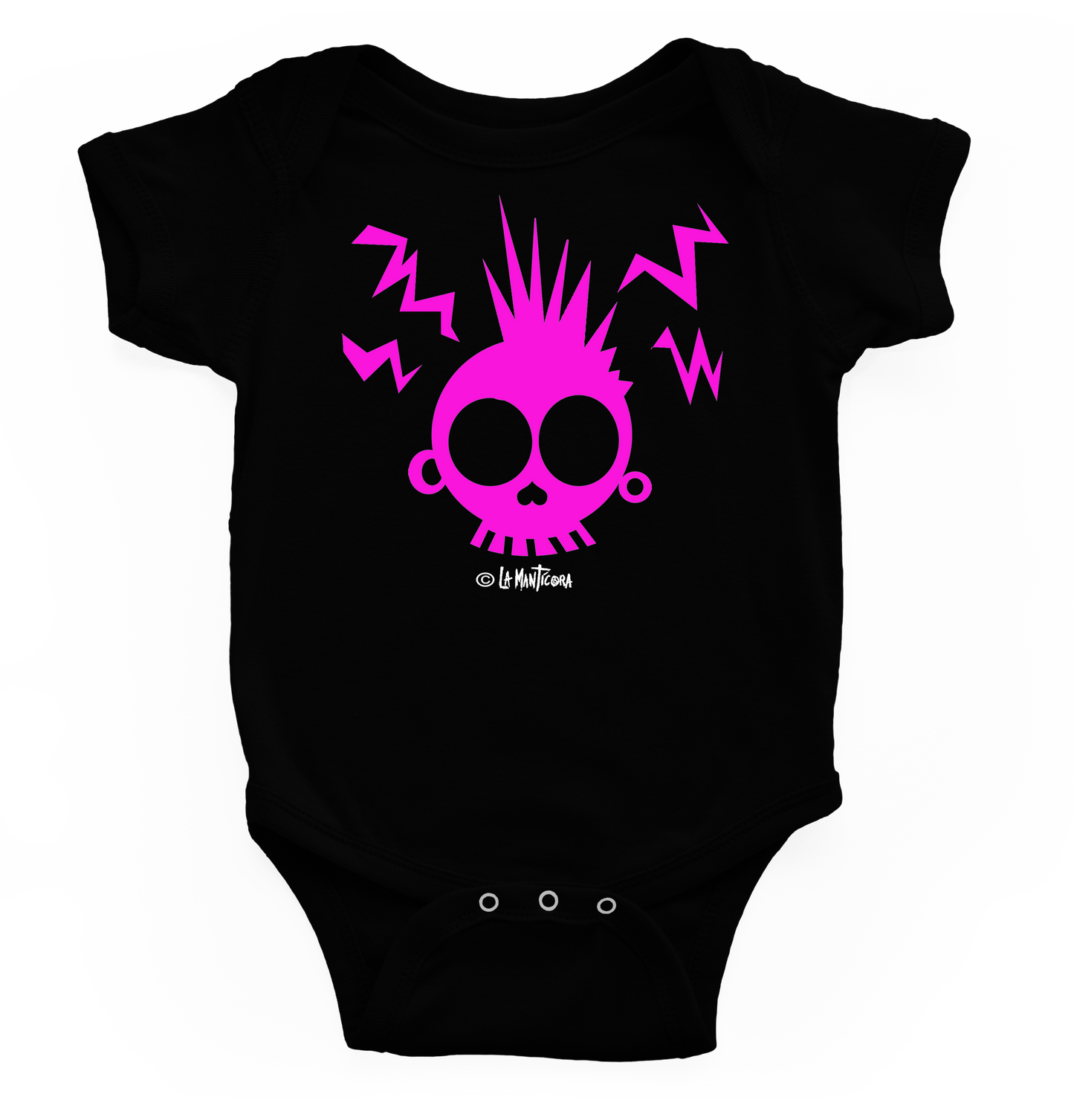 Body bebé Skull angry Pink