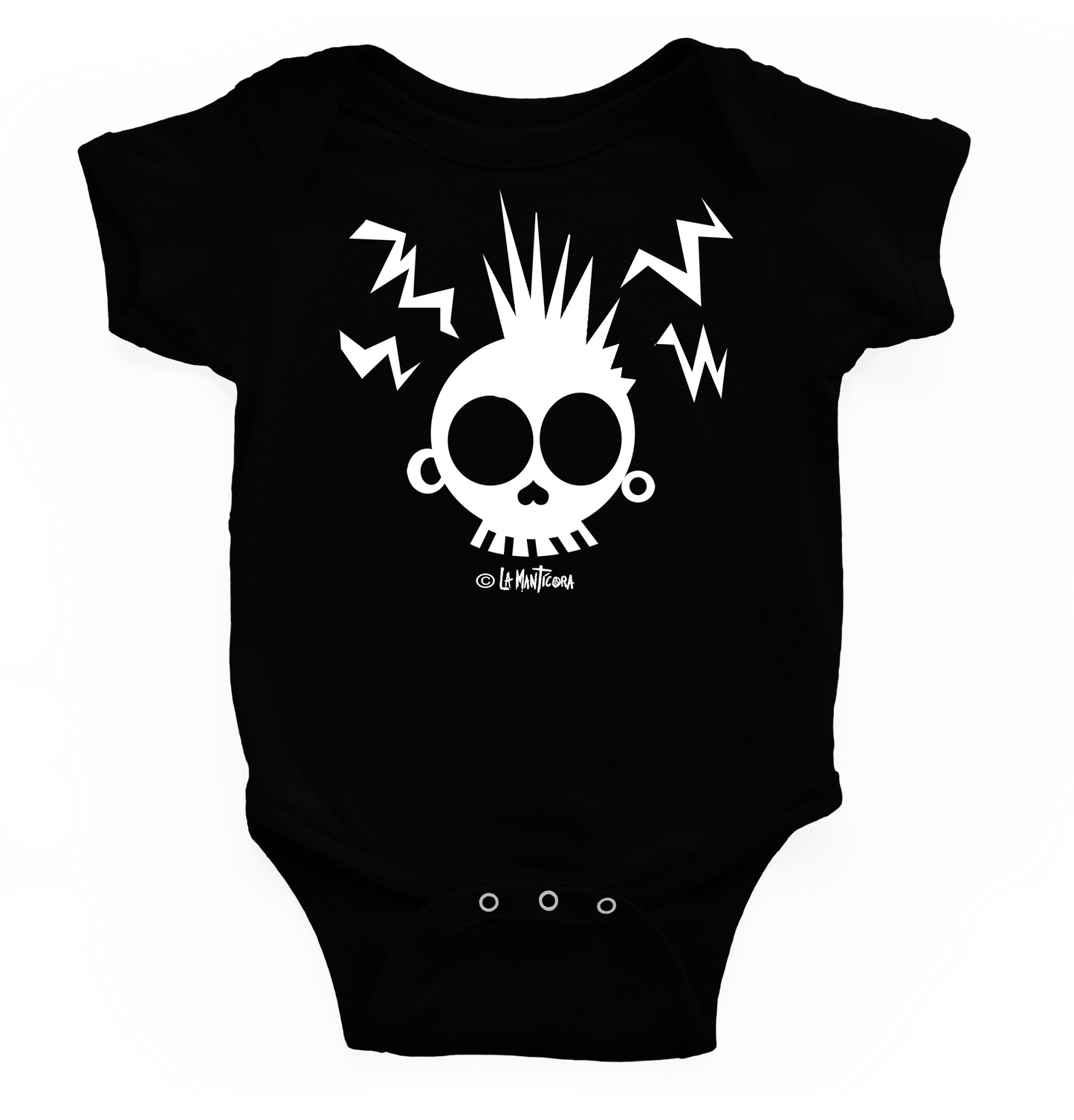 Body bebé Skull angry White blk